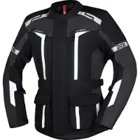 IXS Evans-ST 2.0 Waterdichte Touring Zwart Grijs Wit Textiele Motorjas Maat 2XL
