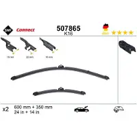 Valeo SWF CONNECT ruitenwisserbladen, voorzijde, voor FORD KA (RU8), frameloos