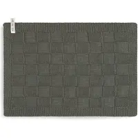 Knit Factory Gebreide Gastendoek Ivy - Toilet handdoek - Gastenhanddoek - WC Handdoek - Handdoek - Khaki - Groen - 40x30 cm - Katoen