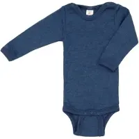 Engel - Baby-Body Langarm Mit Druckverschluss Schulter - Merino-ondergoed 74/80, blauw