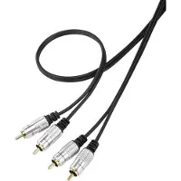 Speaka Professional SP-7870144 Cinch Audio Aansluitkabel [2x Cinch-stekker - 2x Cinch-stekker] 1.00 m Zwart SuperSoft-mantel, Vergulde steekcontacten