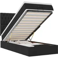 vidaXL Ottoman bed met matras en LED's 90x190cm stof zwart