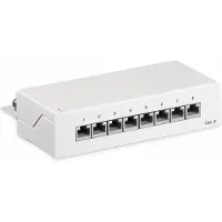 Pro Patchpaneel | Cat6 S/FTP | 8 poorten (Desktop, Wit)