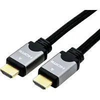 Roline HDMI HighSpeed kabel met Ethernet, M/M, zwart / zilver, 2 m