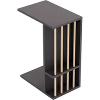 En.casa Bijzettafel Siikainen laptoptafel op wielen 44x29x65 cm zwart
