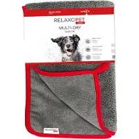 Relaxopet Cosy Multi-Dry Original - 75 x 90 cm - Handdoek voor Honden - Microvezel - Grijs/Rood