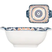 Clayre & Eef Kom 75 ml Wit Blauw Keramiek