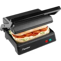 Bestron Contactgrill - APM124BL - 1000W - Tosti apparaat - 22,5x14cm bakoppervlak - Zwart - 5 jaar garantie