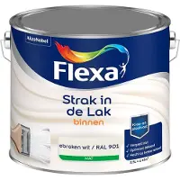 Flexa - Strak in de Lak Binnenlak Mat - Gebroken wit / RAL 9010 - Mengverf - 2,5 Liter