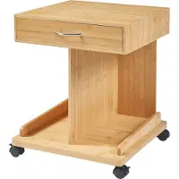En.casa Bijzettafel op wielen Jokkmokk 56,5x43x43 cm bamboe