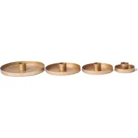 Novaliv 12x kaarsenhouders 6cm kaarsenhouder kaarsenstok goud mat kaarsenhouder metaal rond voor tafelkaarsen Adventskrans scandinavisch chic kerstdecoratie kaarsenbord decoratieve schaal kerst