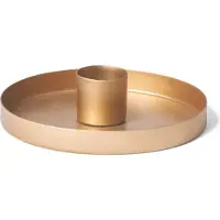 Novaliv 2x kaarsenhouders ronde metalen kaarsenhouder kaarsenhouder diameter 9cm mat goud kaarsenstok Adventskrans scandinavisch chic kaarsenbord decoratieve schaal tafelkaarsen kerstdecoratie