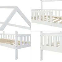 En.casa Kinderbed Ydre huisbed met bedbodem 90x200 cm wit []