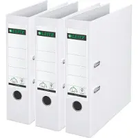Leitz 180° Ordner PP A4 - Rugbreedte van 80mm - Voordeelverpakking (3 stuks) - Wit