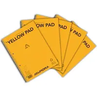 Aurora Collegeblok - Yellow Pad - A4 - Gelinieerd - Gerecycled Notitieblok - 160 bladzijden - 5 stuks