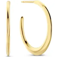 New Bling - 9NB-1393 - zilveren hoop oorbellen - 925 sterling silver - gold plated