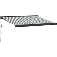 vidaXL Luifel uittrekbaar 3,5x2,5 m stof en aluminium antraciet en wit