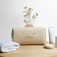 Bagbase Toiletzak met naam - Liefste zus - Oyster - Cadeau zus - Cadeau - Toilettas