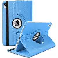 Ntech Hoes Geschikt voor iPad Air 11 inch (2024) M2 Hoes Licht Blauw, iPad Air 6th / 5th / 4th Generation Hoes (2024/2022/2020) - 360° draaibare Bookcase