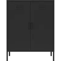 En.casa Opbergkast Pyhäranta metaal 101,5x80x40 cm zwart mat []