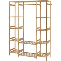 En.casa Kledingkast Ilomantsi bamboe open kast 165x122x35 cm