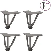 vidaXL Haarnadelpoten voor Salontafel 4 st 10 cm massief staal naturel