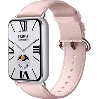 Strap-it Echt leren bandje - geschikt voor de Redmi Watch 4 / Redmi Watch 5 / Redmi Watch 6 / Xiaomi Smart Band 8 Pro / Xiaomi Smart Band 9 Pro / Xiaomi Smart Band 10 Pro (roze)