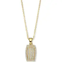 New Bling - 9NB-1432 - zilveren ketting met zirkonia steentjes - 925 sterling silver - Gold plated