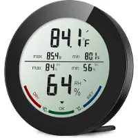 Oria Digitale Hygrometer & Thermometer – LCD Binnenklimaatmeter – Temperatuur & Luchtvochtigheid – Zwart – Zonder Batterijen