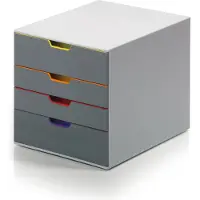Durable VARICOLOR Ladekastje Kunststof Grijs 4 Lades 28 x 35,6 x 29,2 cm