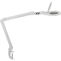 MAUL LED klemlamp MAULmakro, wit, hoogte 50 cm MAULmakro, wit / opaal, Werkkamer / Kantoor, Kunststof, Modern