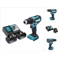 Makita Boormachine + slagboor, DDF 485 RG Snoerloze boormachine 18 V 50 Nm Brushless + 2x oplaadbare batterij 6.0 Ah + oplader (Oplaadbare batterij)