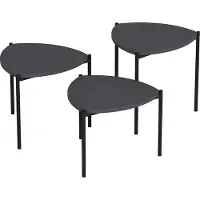 Skye Decor Woody Fashion Nesting Tables - 3 C Set | 100% Melamine Gecoat | Metalen Frame | Antraciet