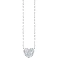 Thomas Sabo Halsketting, Hartvormige ketting en hanger met witte stenen, (925 zilver, 40 - 45 cm)