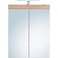 Trendteam Badkamerspiegelkast Amanda, beukenhoutfineer/spiegelglas, 60 x 77 x 17 cm