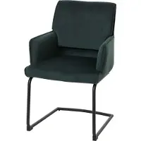 MCW Sledestoel -N60, eetkamerstoel keukenstoel, stof/textiel Oeko-Tex ~ groen