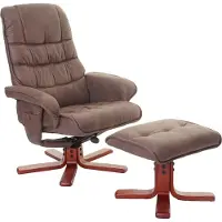 Mendler Relaxfauteuil -E30, televisiefauteuil Ligfauteuil TV-fauteuil met voetenbank, MVG-gecertificeerd ~ imitatiesuède bruin