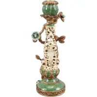 Baroque - Kandelaar - Kandelaar Luipaard 25,5 cm - Groen - Resin - 25.5x10x9 - Polyresin