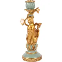 Baroque - Kandelaar - Kandelaar Luipaard 25.5 cm - Goud - Resin - 25.5x10x8.5 - Polyresin