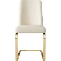 Merax Samt Esszimmerstoelen (Set van 4) - Luxe Lounge Stoelen met Diamant Rugdesign en Gouden Metalen Onderstel - Beige