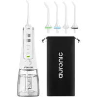 Auronic Waterflosser - Monddouche Elektrisch - 3 Standen - Draadloos en Oplaadbaar - 300 ml - 4 Opzetstukjes - Wit