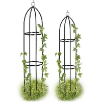 Relaxdays plantensteun obelisk - rankhulp - set van 2 stuks - rozenboog - klimplantensteun