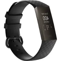 Strap-it Siliconen bandje - geschikt voor Fitbit Charge 3 / Fitbit Charge 4 - zwart - Maat: Maat S