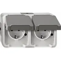 Merten MEG2321-8029 Wandcontactdoos dubbel Compleet 1 stuk(s)