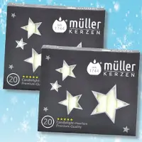 Müller Kerstboomkaarsjes 120/20 kleur wit - 2 verpakkingen
