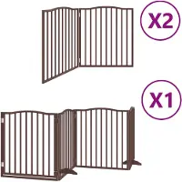 vidaXL Hondenhek inklapbaar 8 panelen 640 cm populierenhout bruin