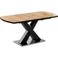 Vicco Eetkamertafel Chinto, Zwart/Eiken rustiek, 120-160 x 80 cm Uitschuifbaar