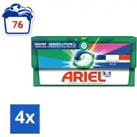 Ariel Color - Wasmiddelcapsules - 3in1 Pods - Gekleurde Was - 19 Wasbeurten - Voordeelverpakking - 4 stuks