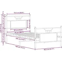 vidaXL Bedframe zonder matras hout sonoma eikenkleurig 75x190 cm