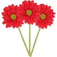 DK Design Kunstbloem Gerbera - 5x - 72cm - rood - Real Touch - kunst zijdebloemen